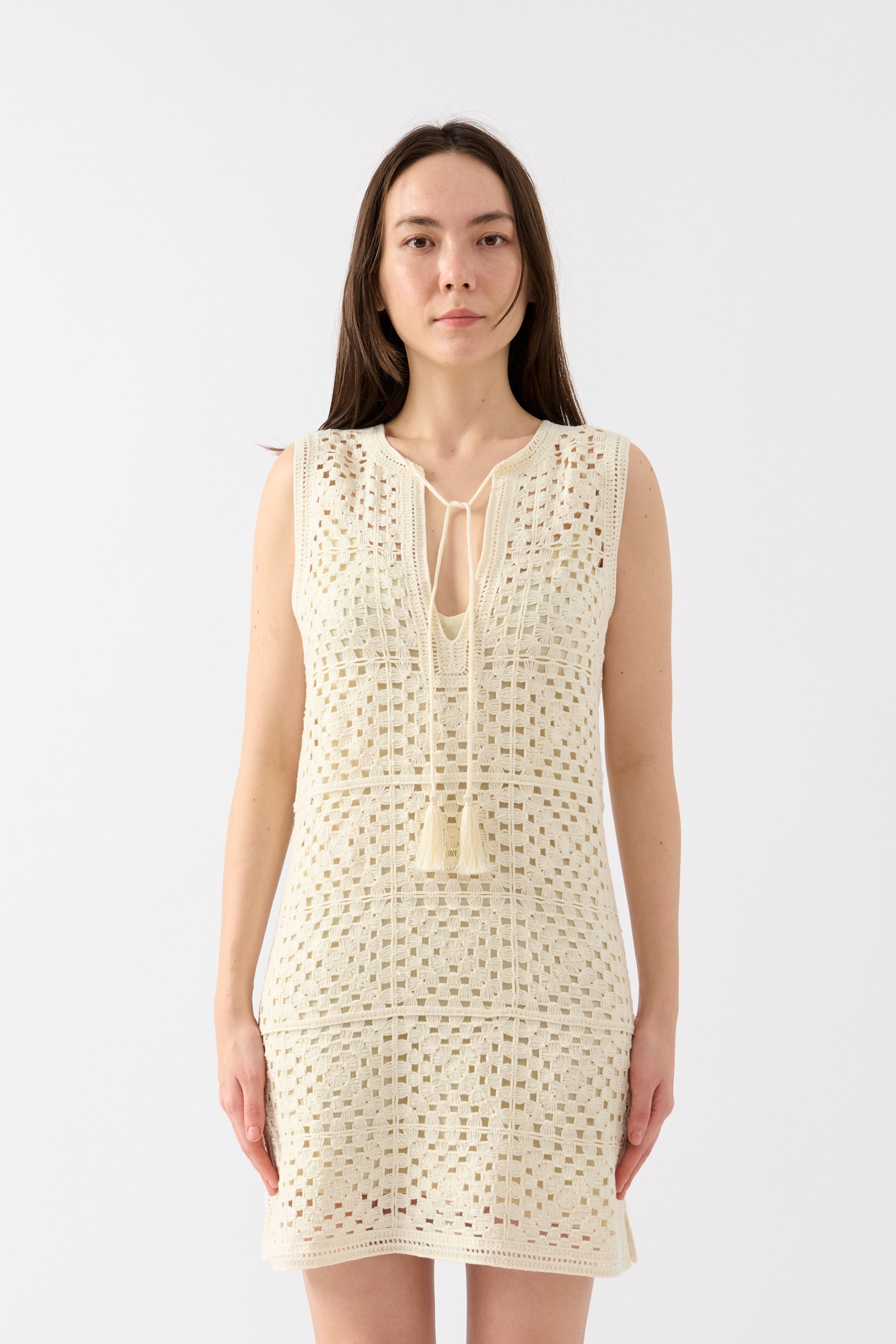 Frame Crochet Tassel Popover Dress (XS, Small & Medium)