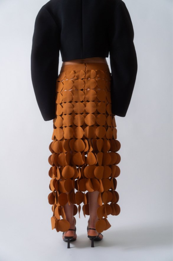 Bessette - A.W.A.K.E Mode Laser - Cut Multi Circle Double Layer Skirt (38 FR)