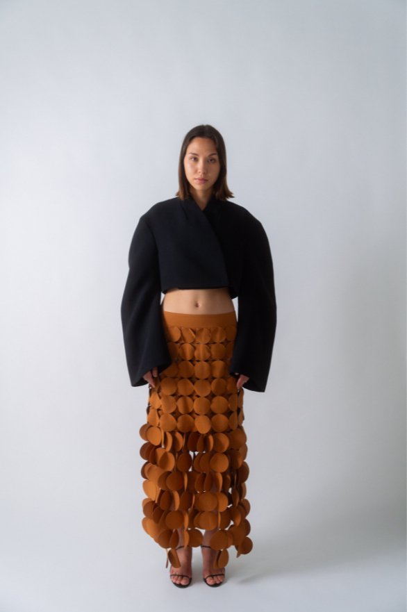 Bessette - A.W.A.K.E Mode Laser - Cut Multi Circle Double Layer Skirt (38 FR)