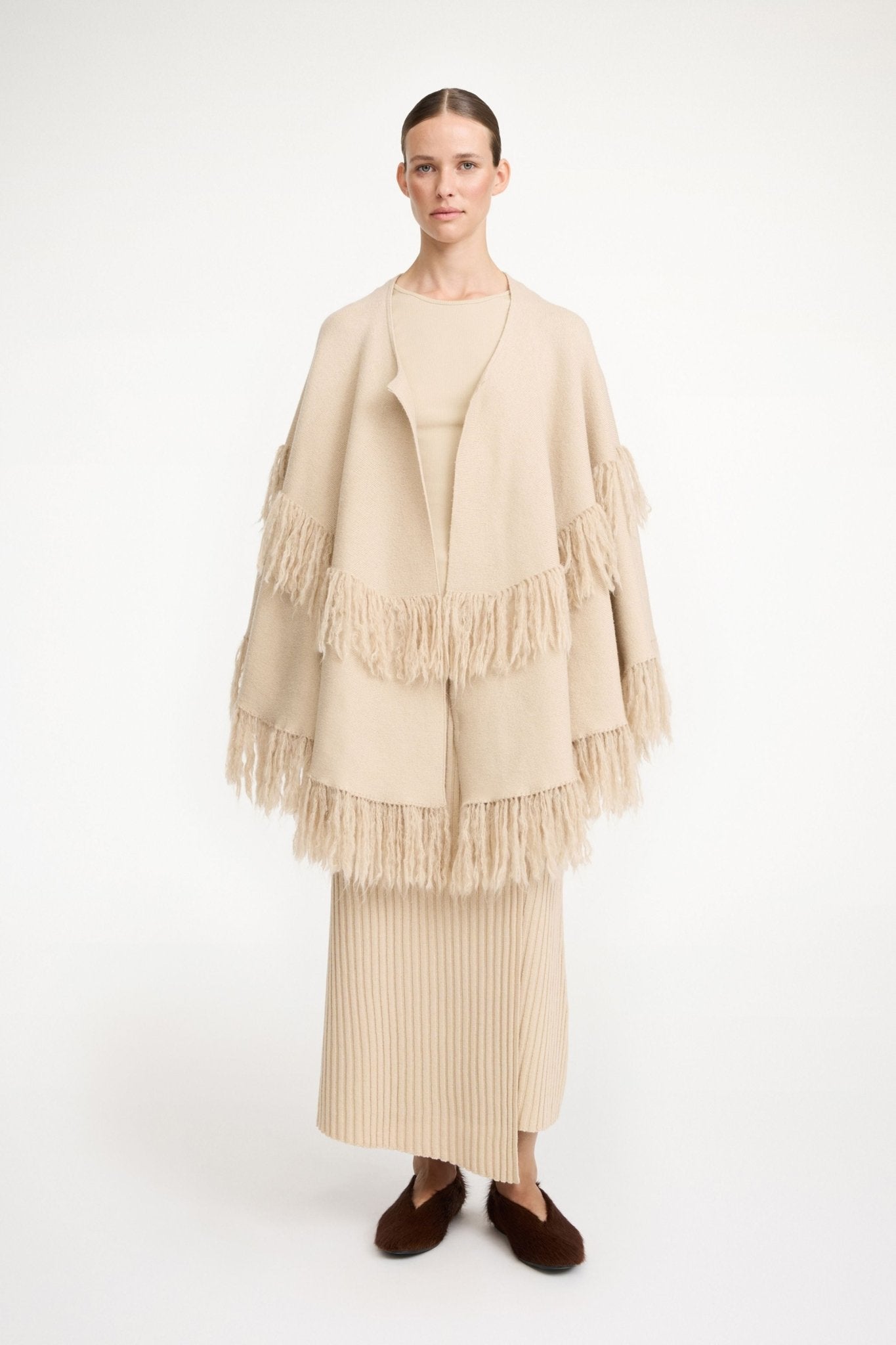 By Malene Birger - By Malene Birger Dixi Wool Poncho in Old Beige