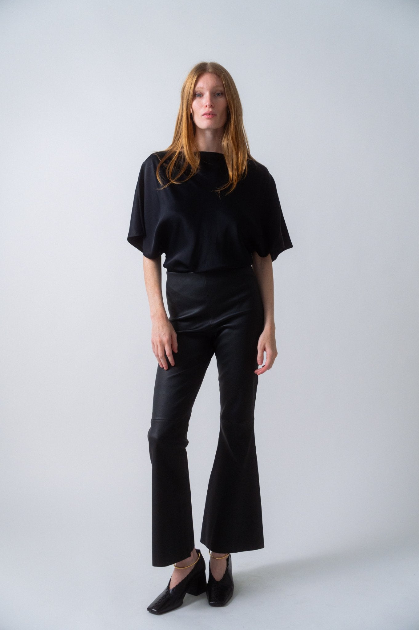 Cropped leather trousers outlet