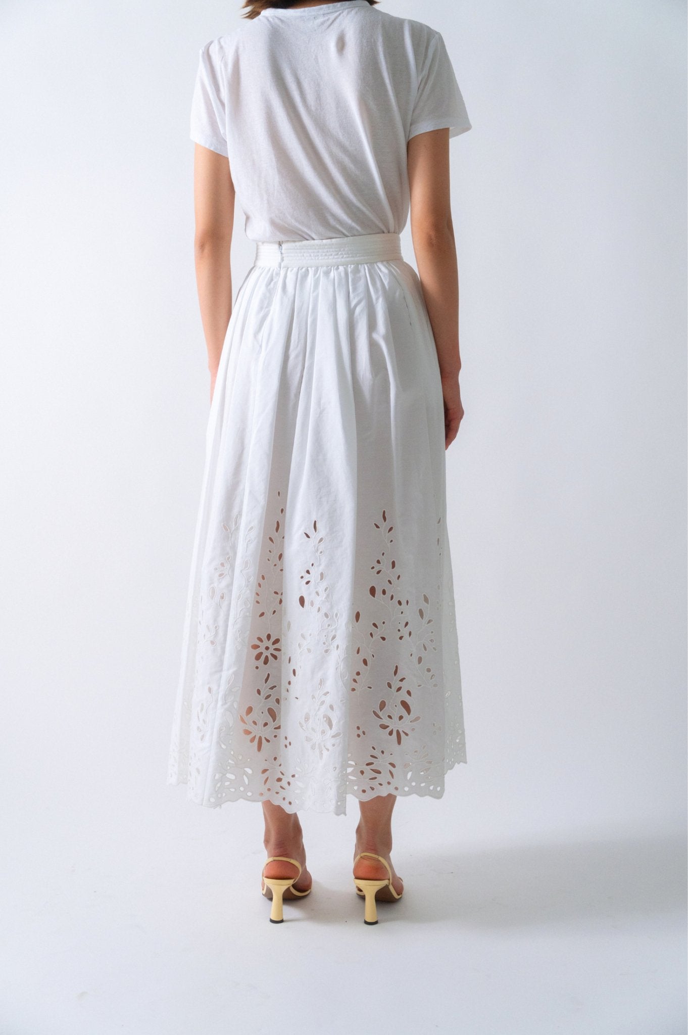 Bessette - Chloé Broderie Anglaise Cotton Midi Skirt (38 FR)