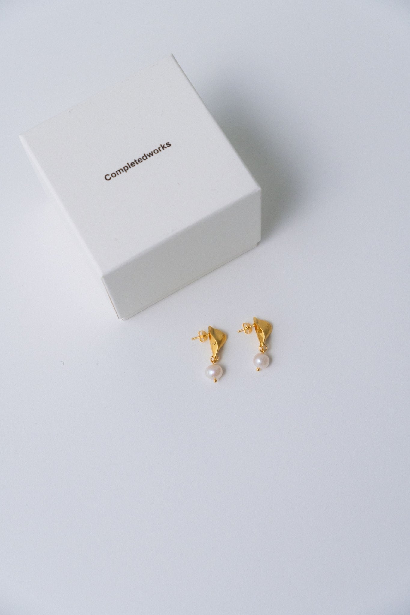 Bessette - Completed Works Folded Gold Earrings with Pearl