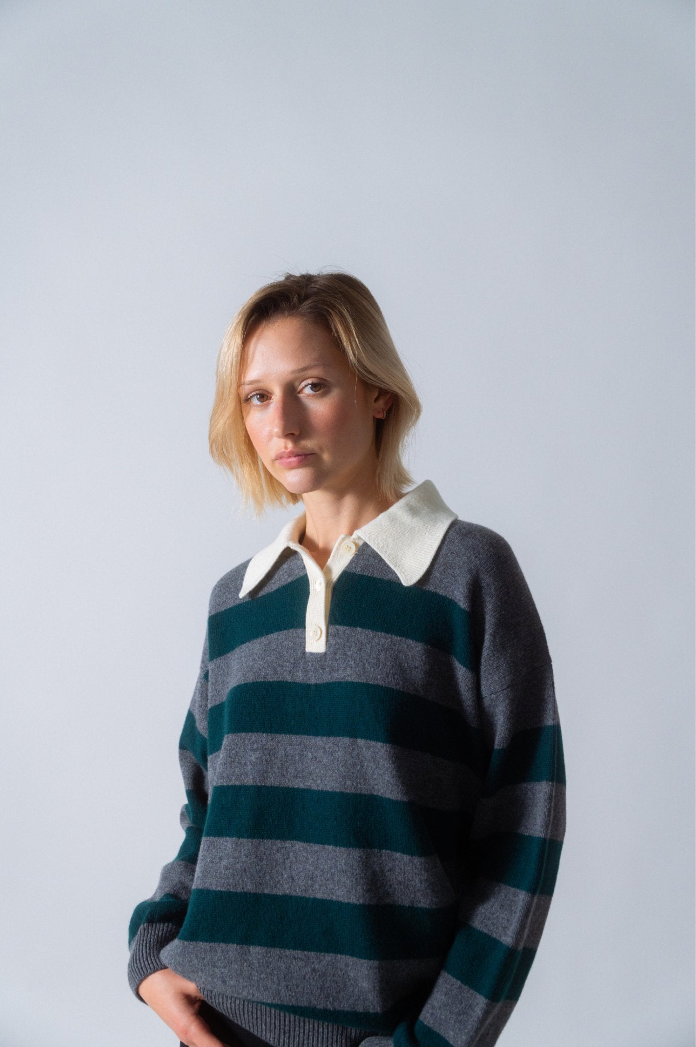 Bessette - &Daughter Striped Edith Polo Sweater (Medium)