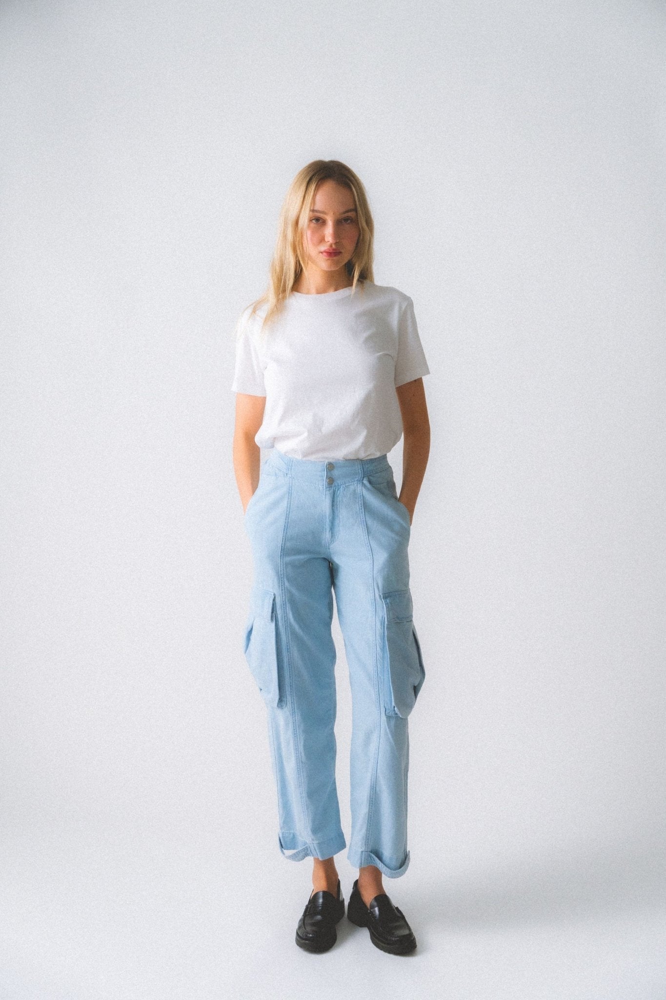 Frame - Frame Blue Wide - Leg Cargo Jeans (25, 26 & 27)