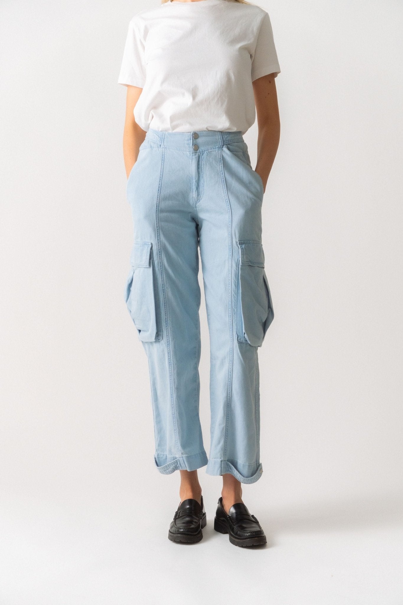 Frame - Frame Blue Wide - Leg Cargo Jeans (25, 26 & 27)