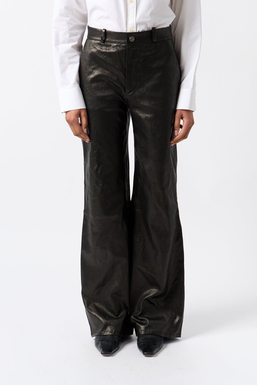 Frame - Frame Relaxed Leather Trouser - Black (4 US)