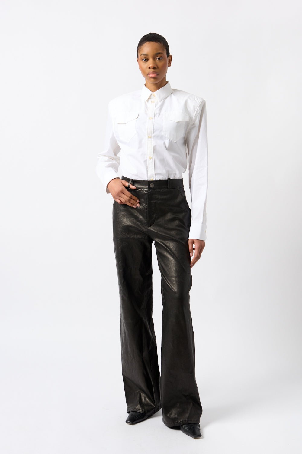 Frame - Frame Relaxed Leather Trouser - Black (4 US)