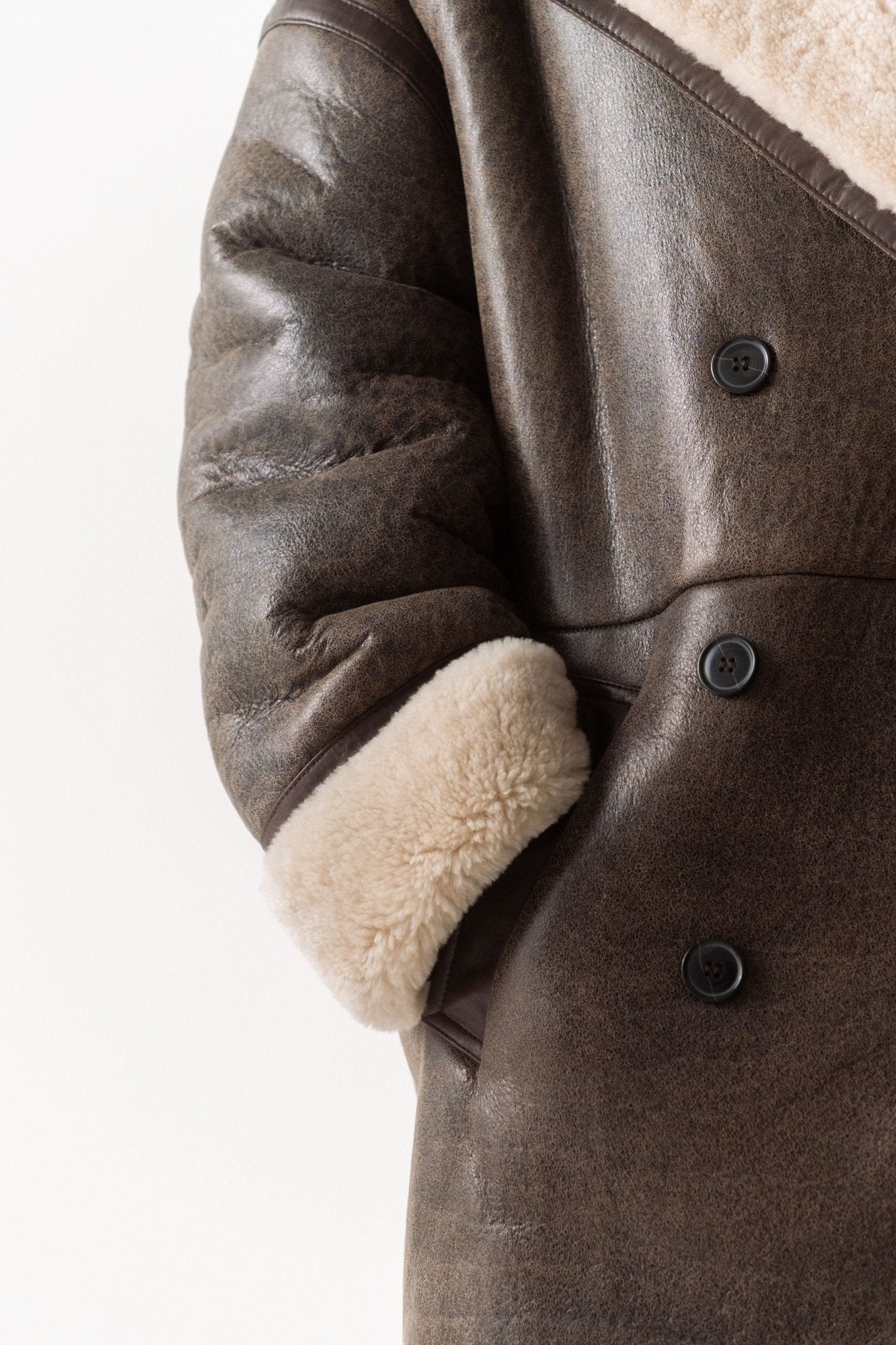 Frame - Frame SHEARLING COCOON COAT IN CARDAMOM (XS/S)