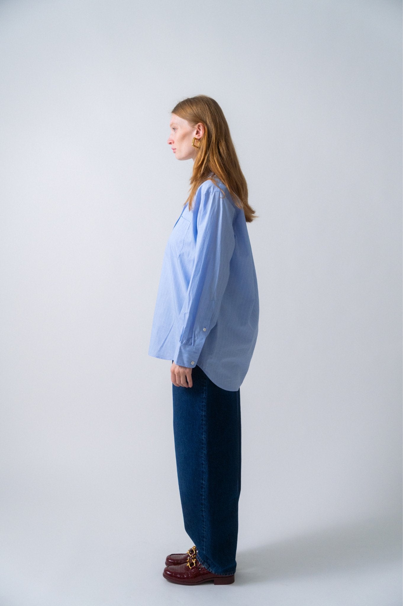 Bessette - Frame The Borrowed Pocket Shirt Chambray Blue (Medium & Large)