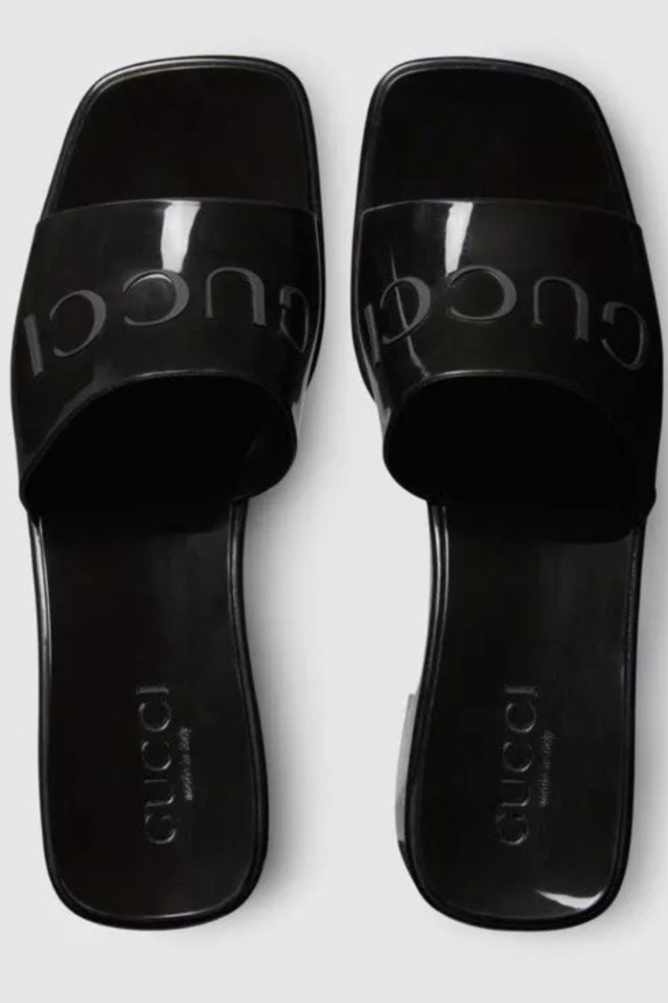 Gucci - Gucci Black Embossed Rubber Mule (39 EU & 40 EU)