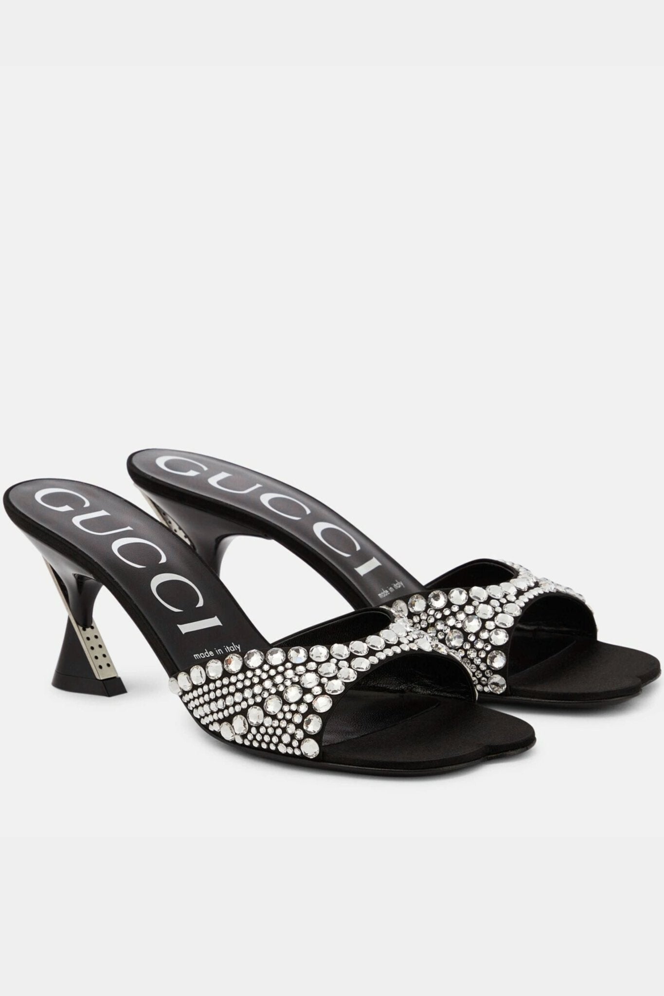 Gucci - Gucci Crystal - Embellished Satin Sandals (37 EU)