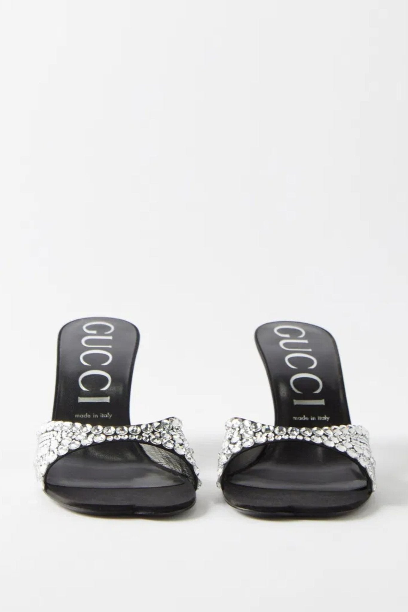 Gucci - Gucci Crystal - Embellished Satin Sandals (37 EU)