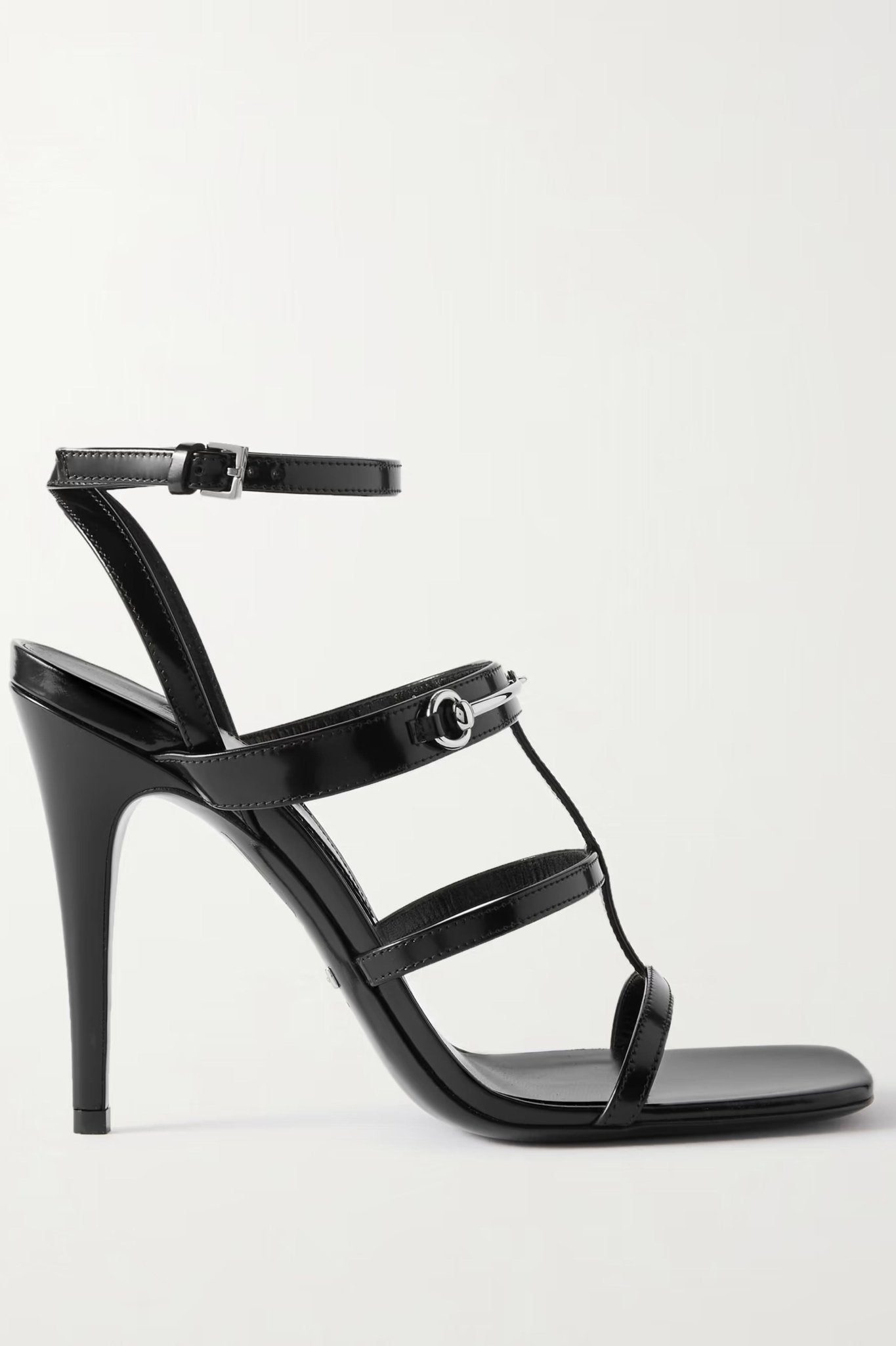 Gucci - Gucci Divine Horsebit - Embellished Leather Sandals Black (37.5 EU & 38.5 EU)