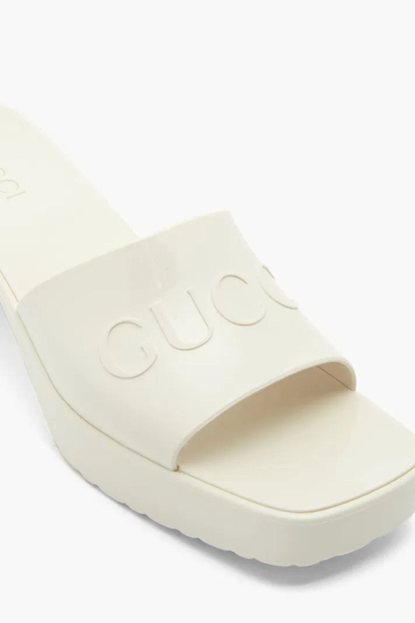 Gucci - Gucci White Embossed Rubber Mule (39 EU & 40 EU)