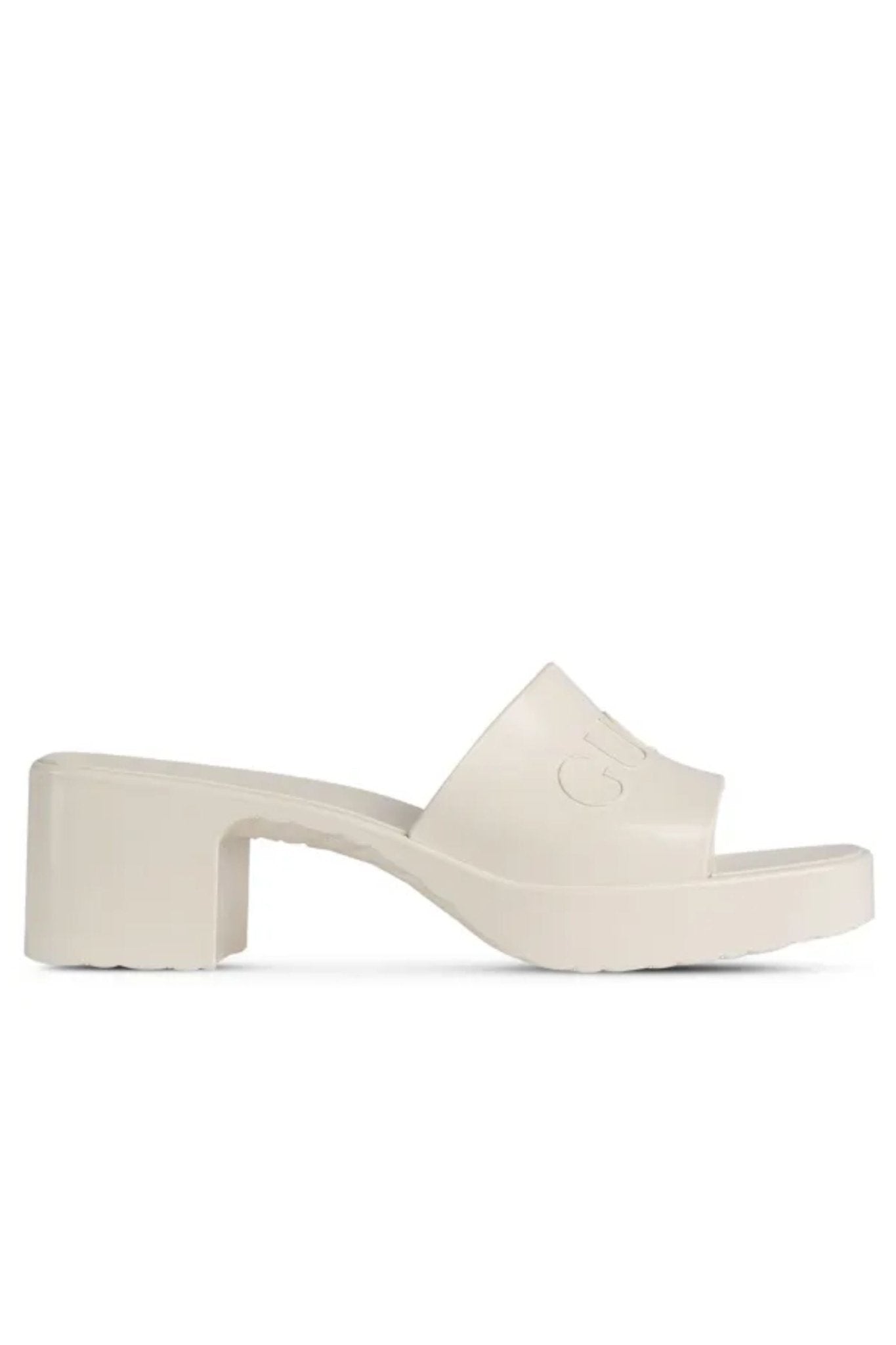 Gucci - Gucci White Embossed Rubber Mule (39 EU & 40 EU)