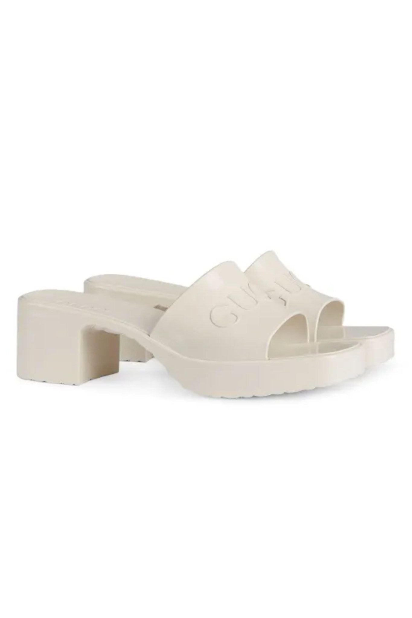 Gucci - Gucci White Embossed Rubber Mule (39 EU & 40 EU)