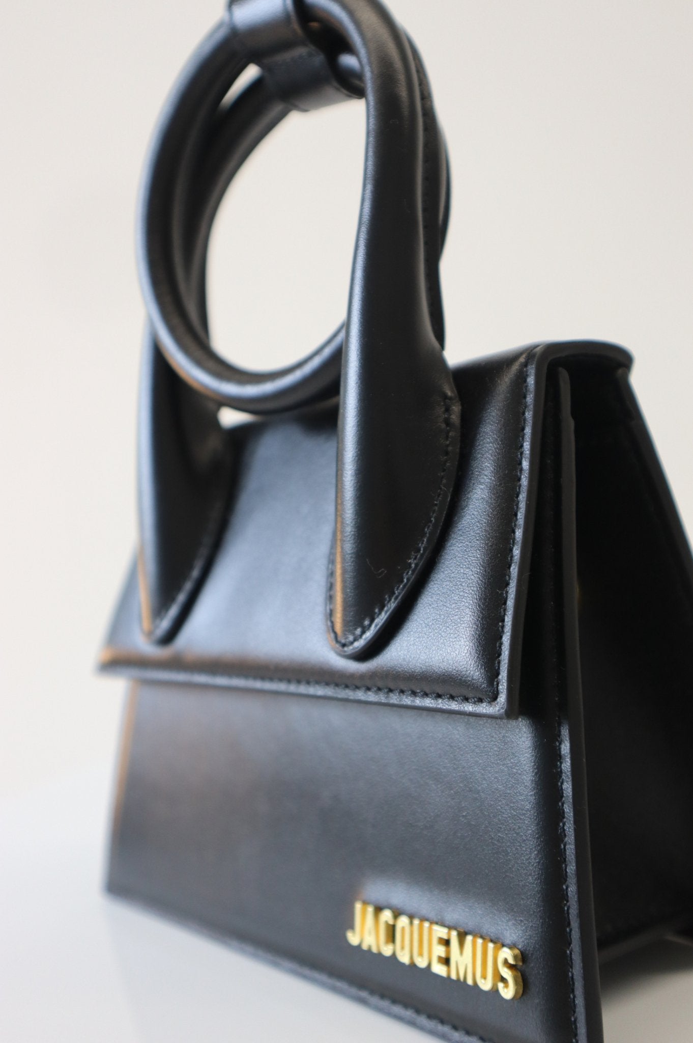 Bessette - Jacquemus Le Chiquito Noeud Black Leather Shoulder Bag