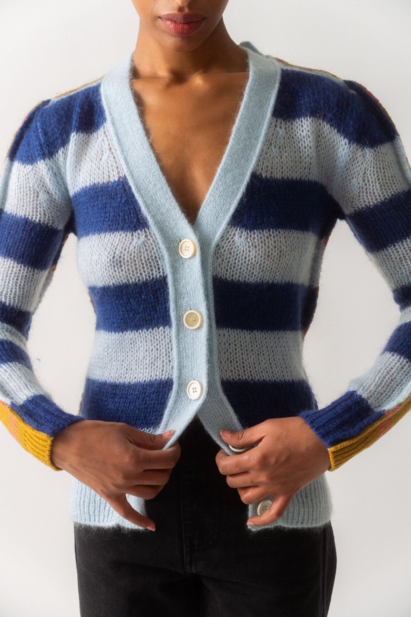 Bessette - Marni MOHAIR AND WOOL CARDIGAN WITH MULTICOLOUR STRIPES (38 IT)