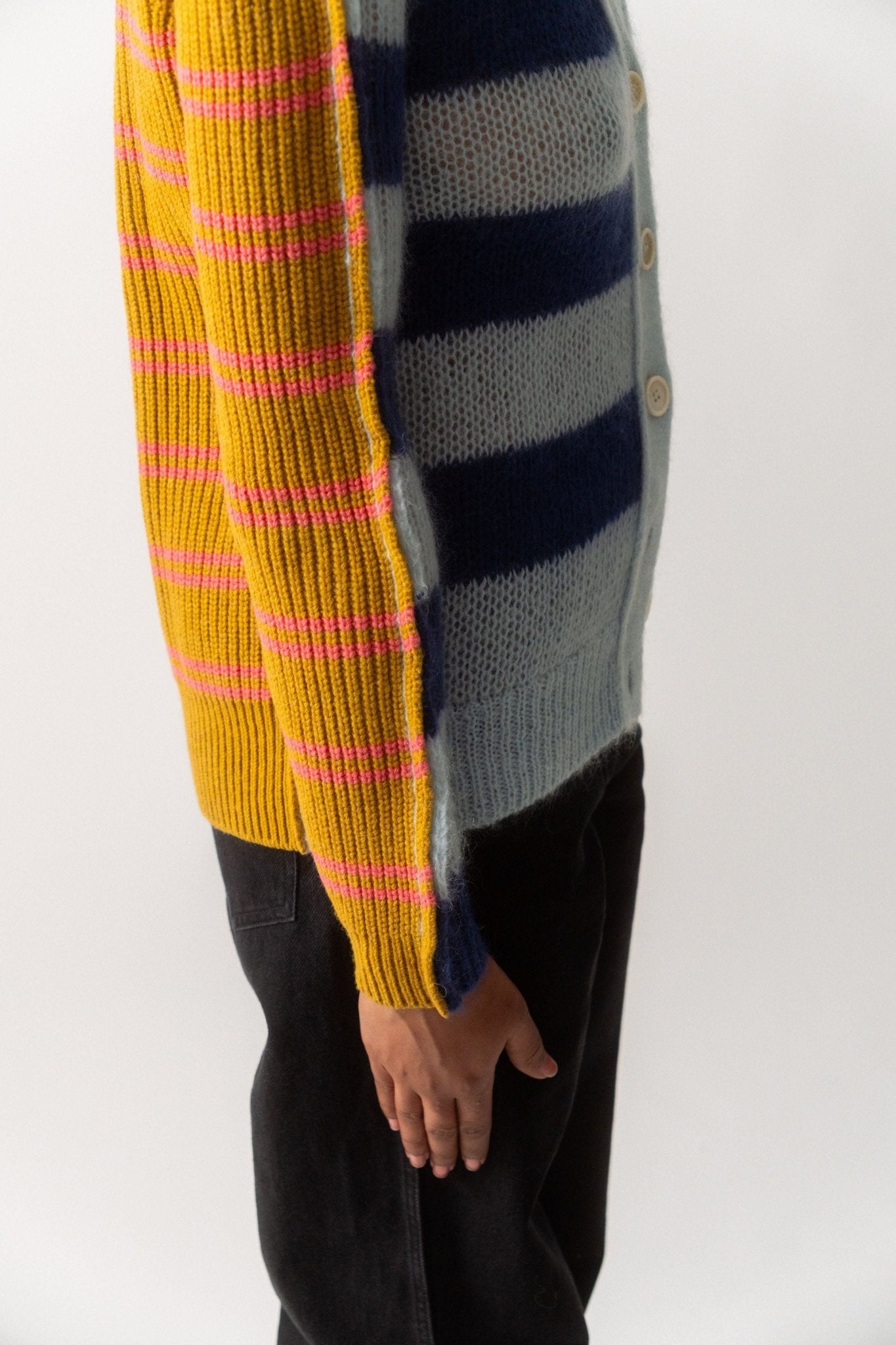 Bessette - Marni MOHAIR AND WOOL CARDIGAN WITH MULTICOLOUR STRIPES (38 IT)