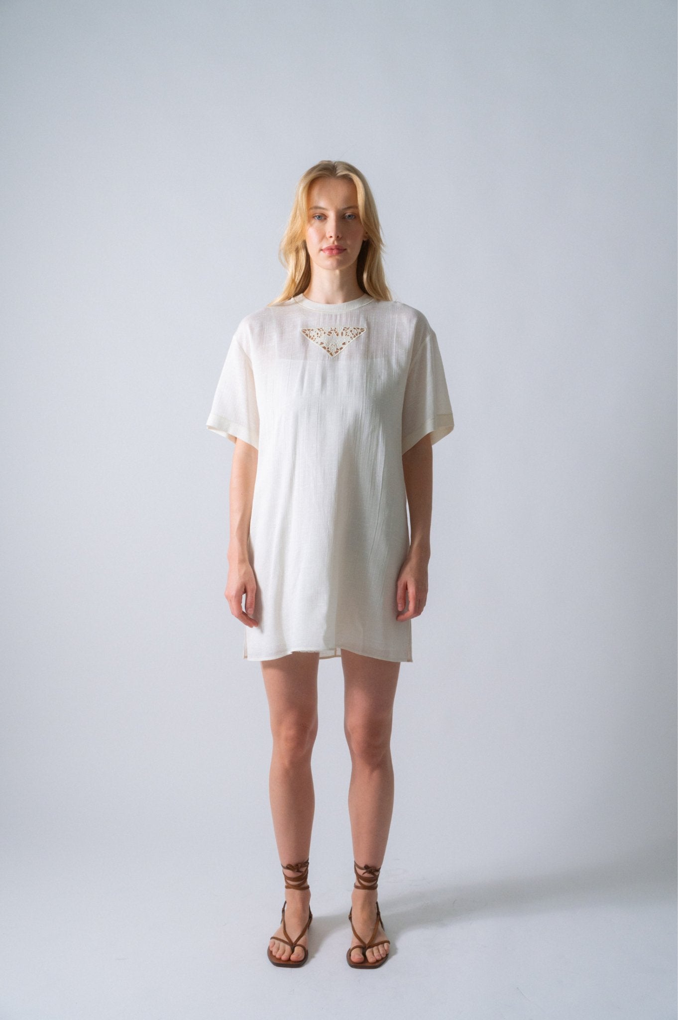 Bessette - Prada Cream Embroidered Dress (40 IT)