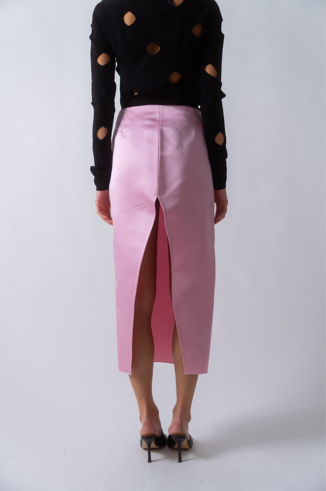 Bessette - Prada Slit Silk Pencil Skirt (44 IT)