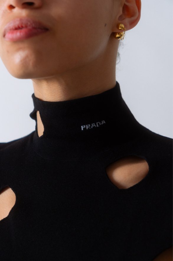 Bessette - Prada Turtleneck Jumper With Holes (44 IT)