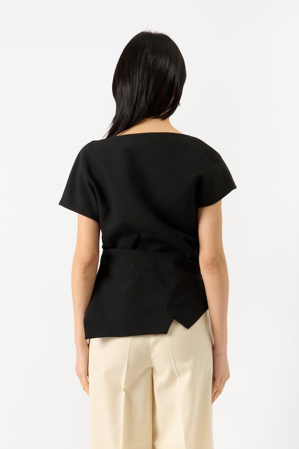 Róhe - Róhe Draped Wool Lapel Top (38 FR)