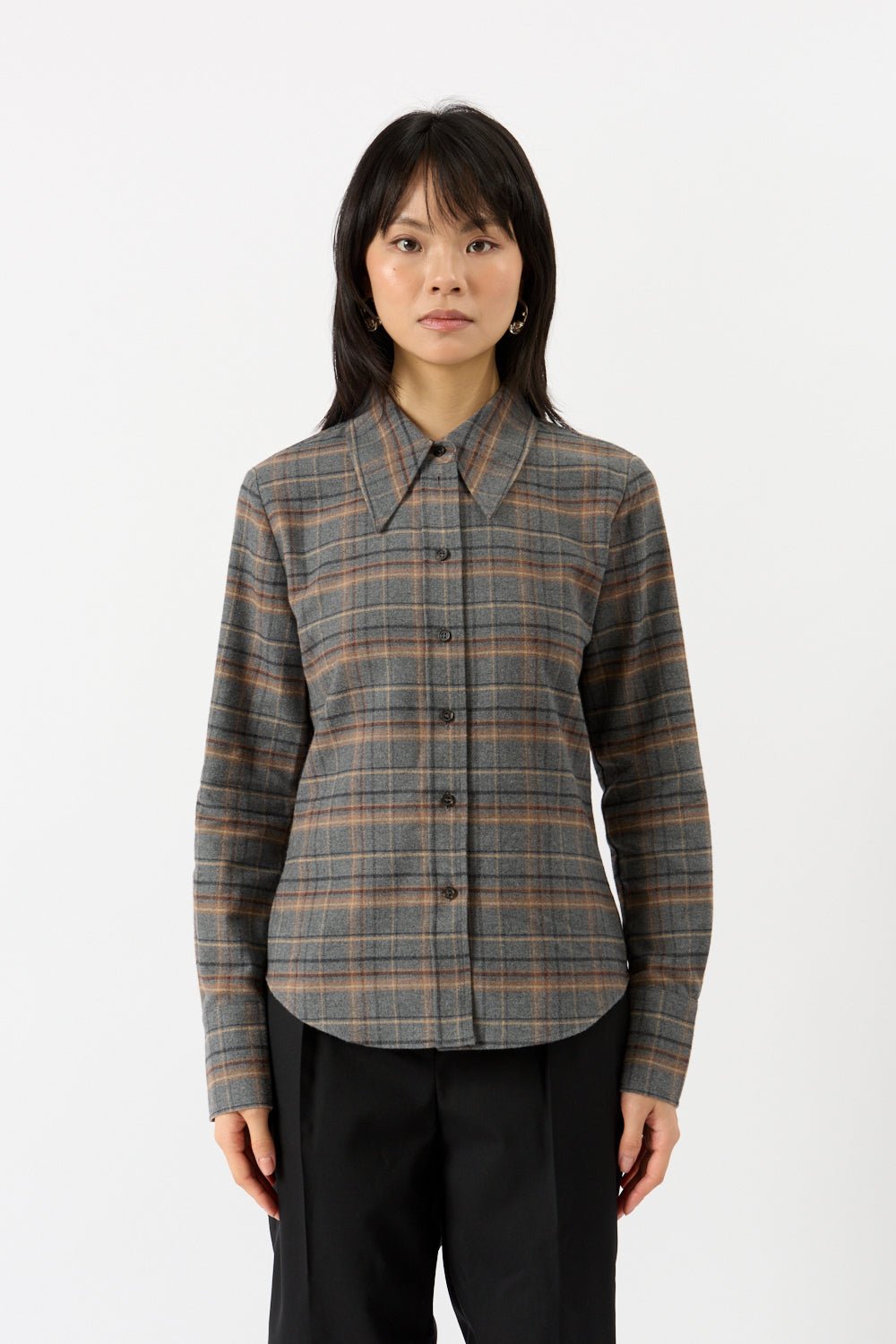 Bessette - Róhe Fitted Cotton Flannel Check Shirt (36FR)