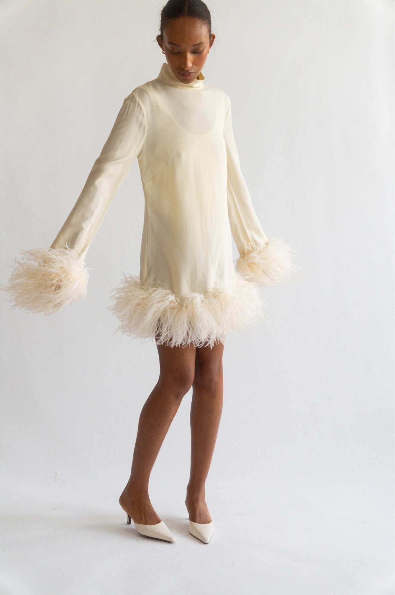 Bessette - Taller Marmo Gina Feather Mini Dress (40 IT)