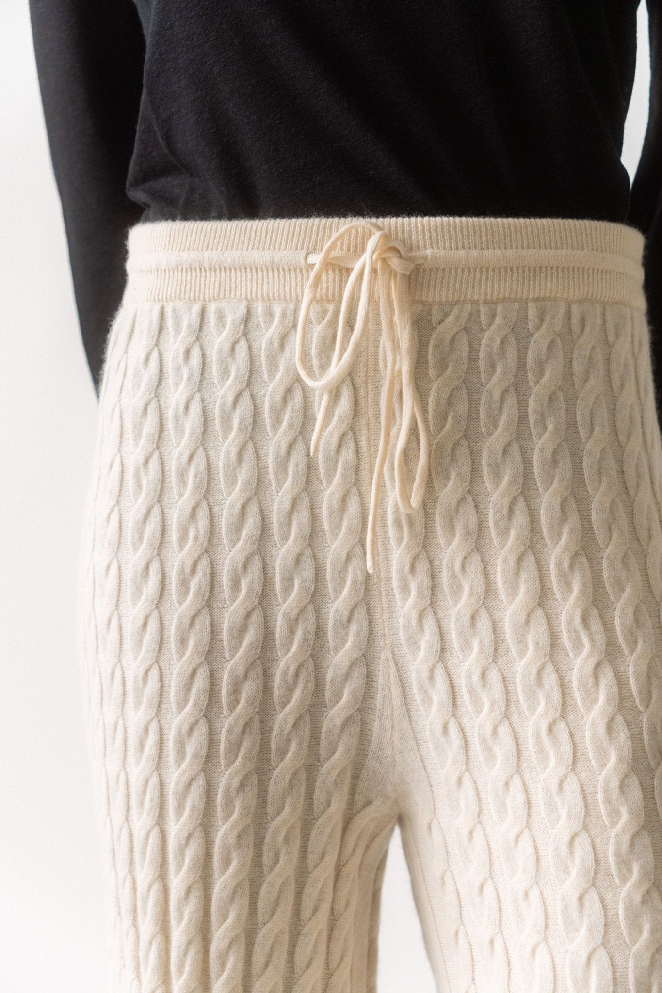 Bessette - TOTEME Cable - knit wool - blend wide - leg pants