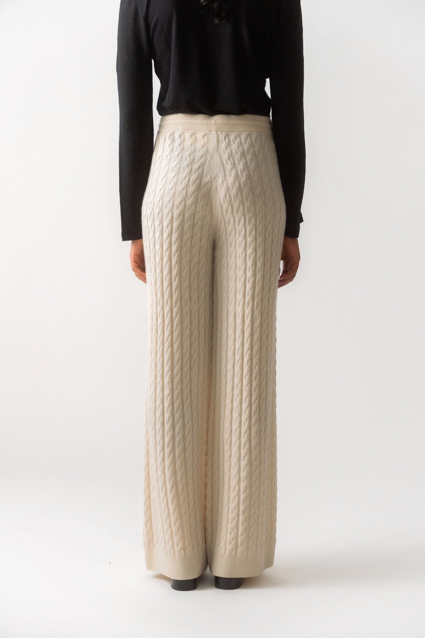 Bessette - TOTEME Cable - knit wool - blend wide - leg pants