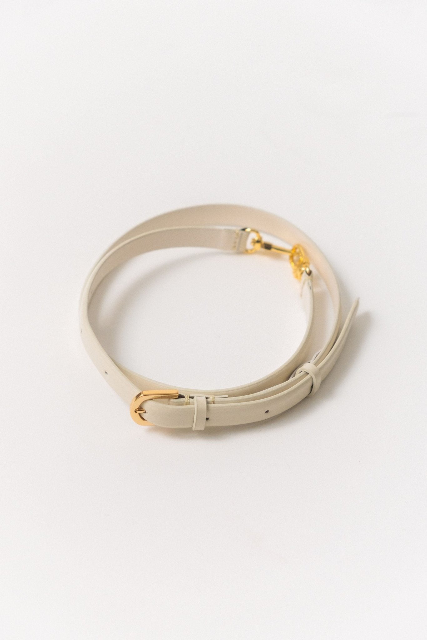 Toteme - Toteme Double Clasp Leather Belt Ivory