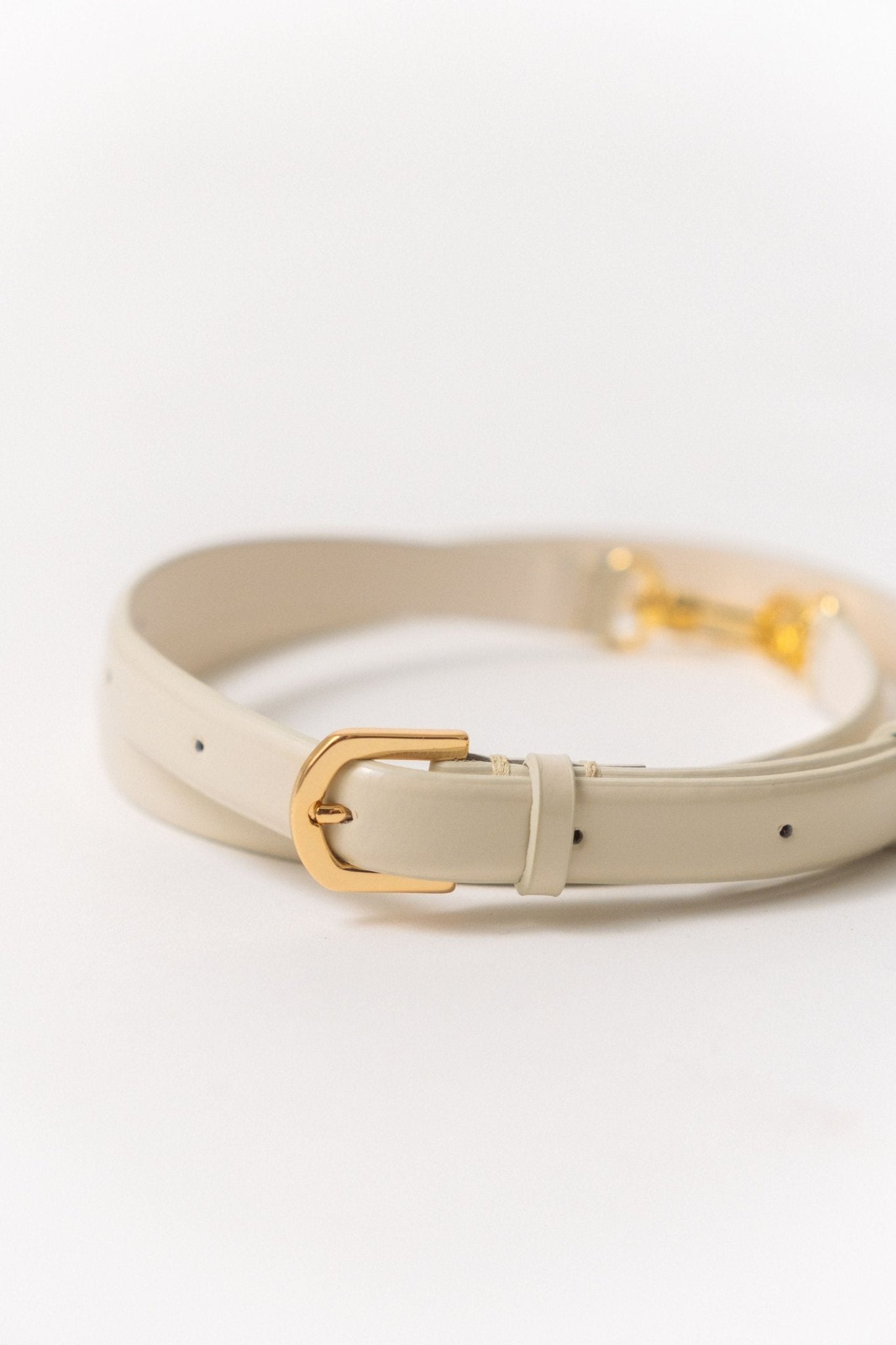 Toteme - Toteme Double Clasp Leather Belt Ivory