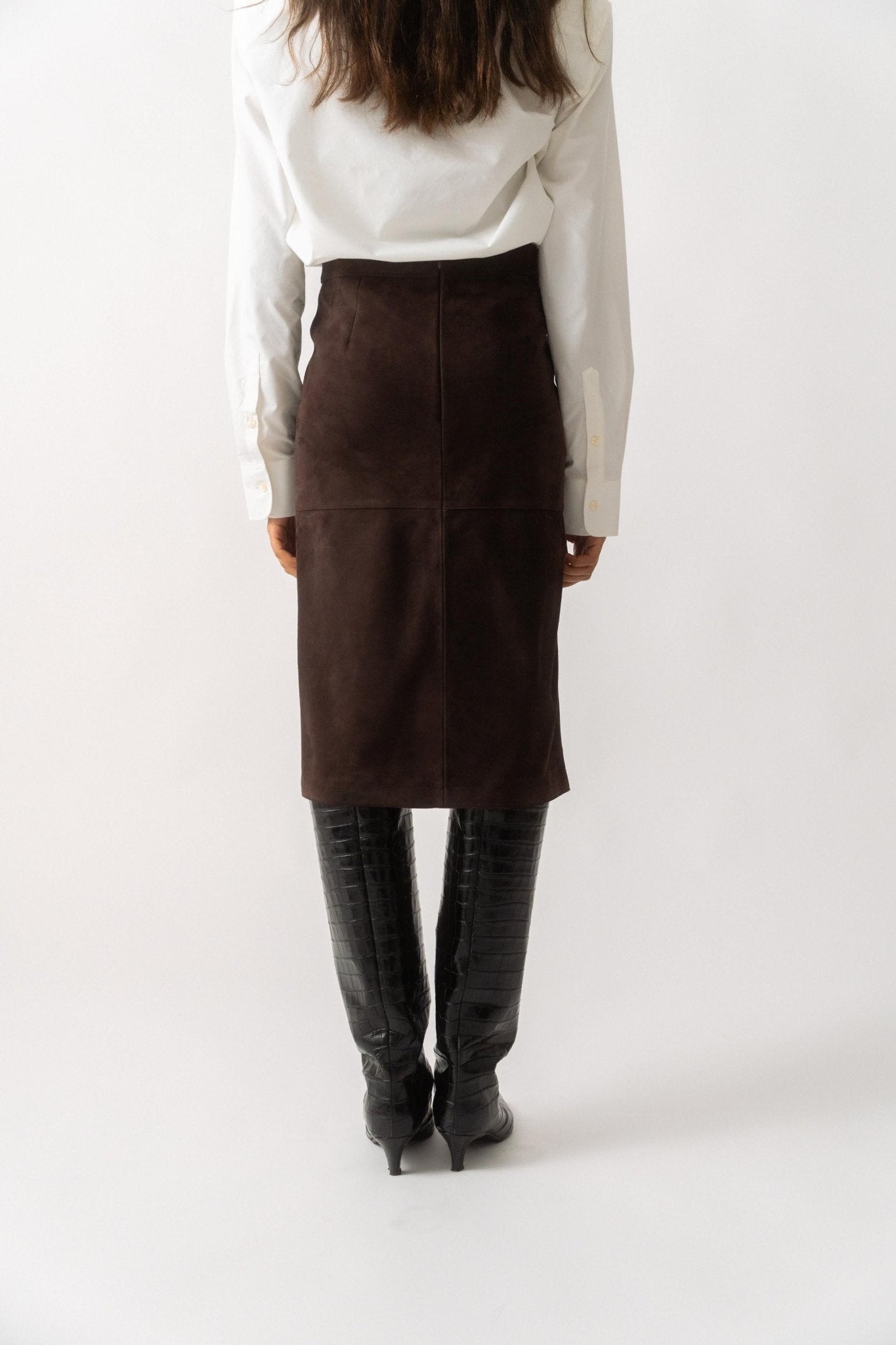 Bessette - Toteme Paneled Suede Skirt (34 DK & 40 DK)