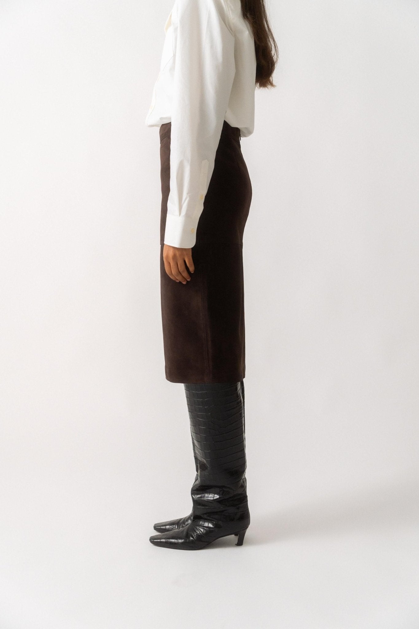 Bessette - Toteme Paneled Suede Skirt (34 DK & 40 DK)