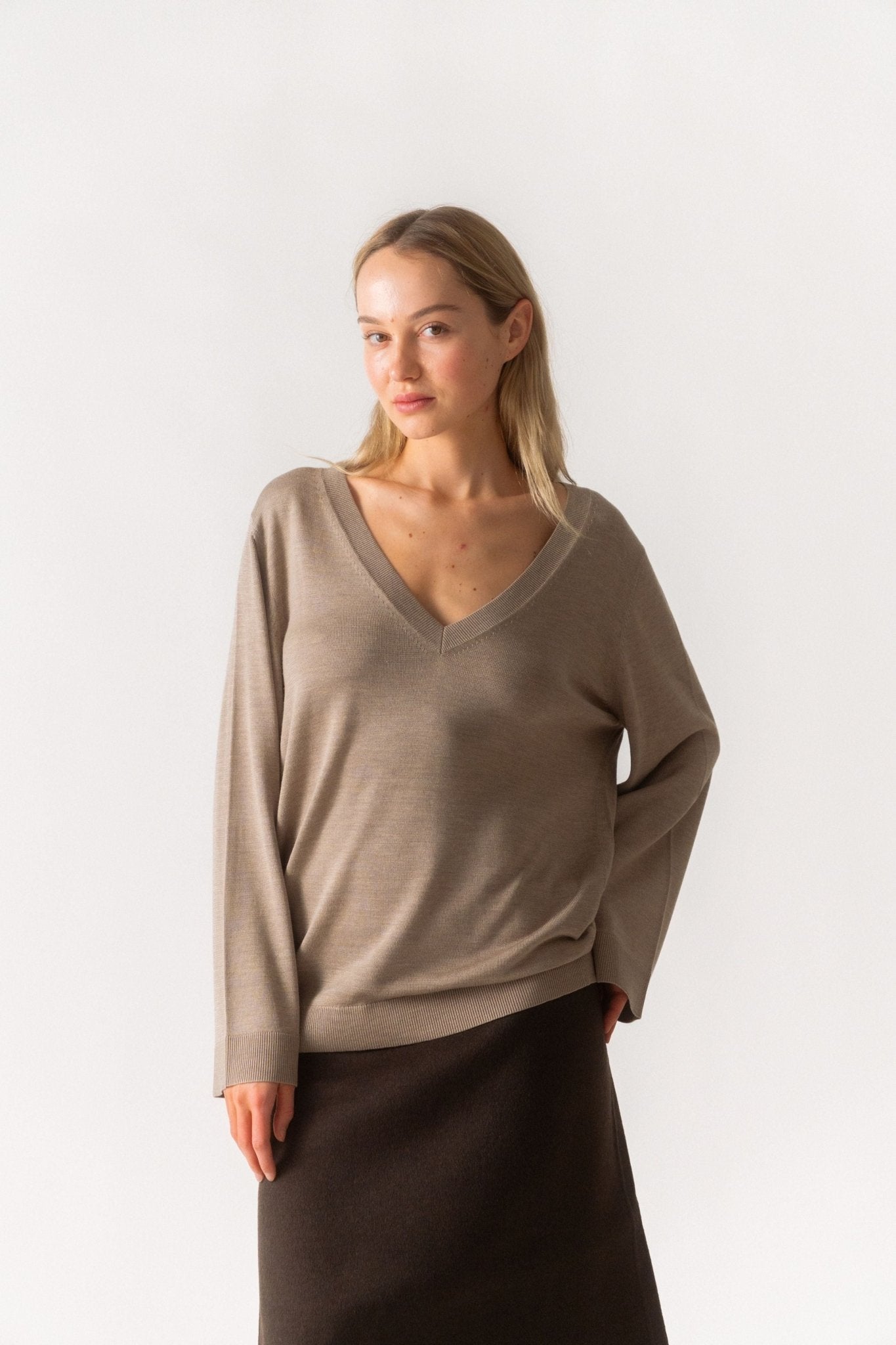 Bessette - Toteme Silk Cashmere V - Neck Knit (Small & Medium)