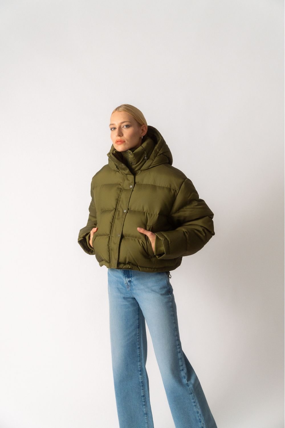 Bessette - Wardrobe.NYC Cropped Green Puffer Jacket (Small & Medium)