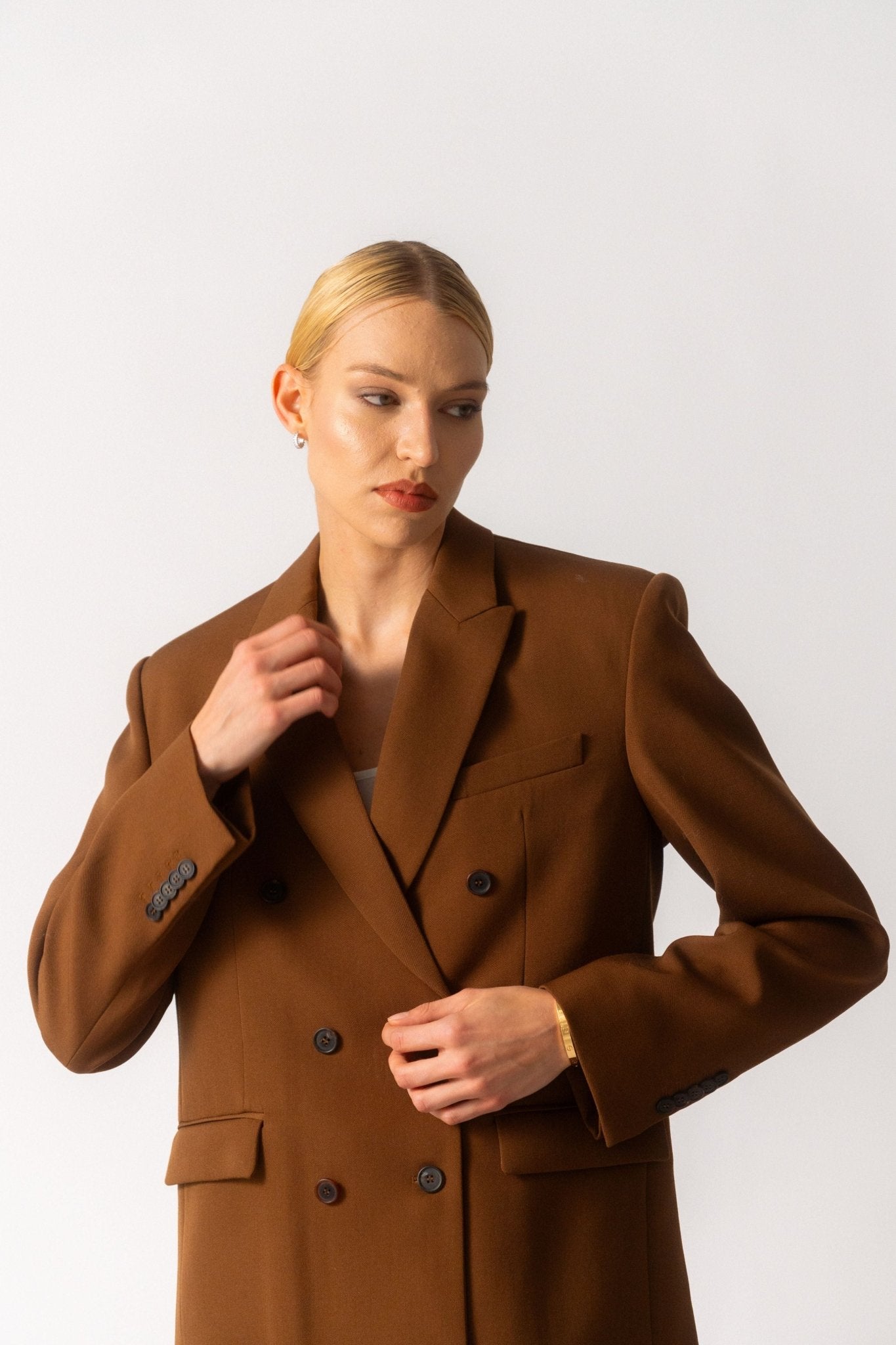 Bessette - WARDROBE.NYC Dark Brown Double Breasted Blazer (Small & Medium)