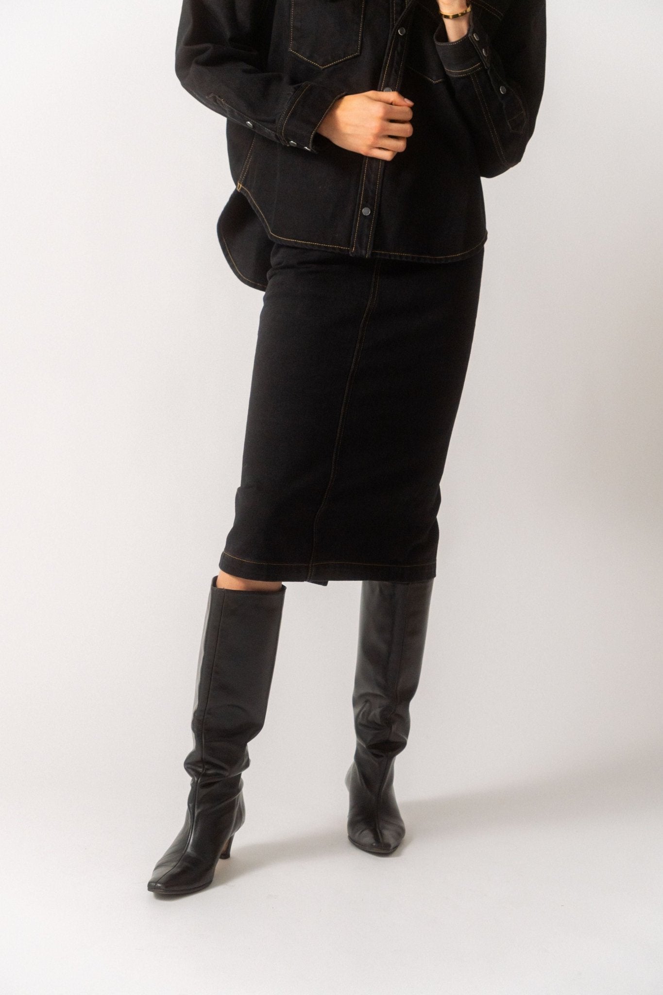 WARDROBE.NYC Denim Midi Skirt 25 26 27