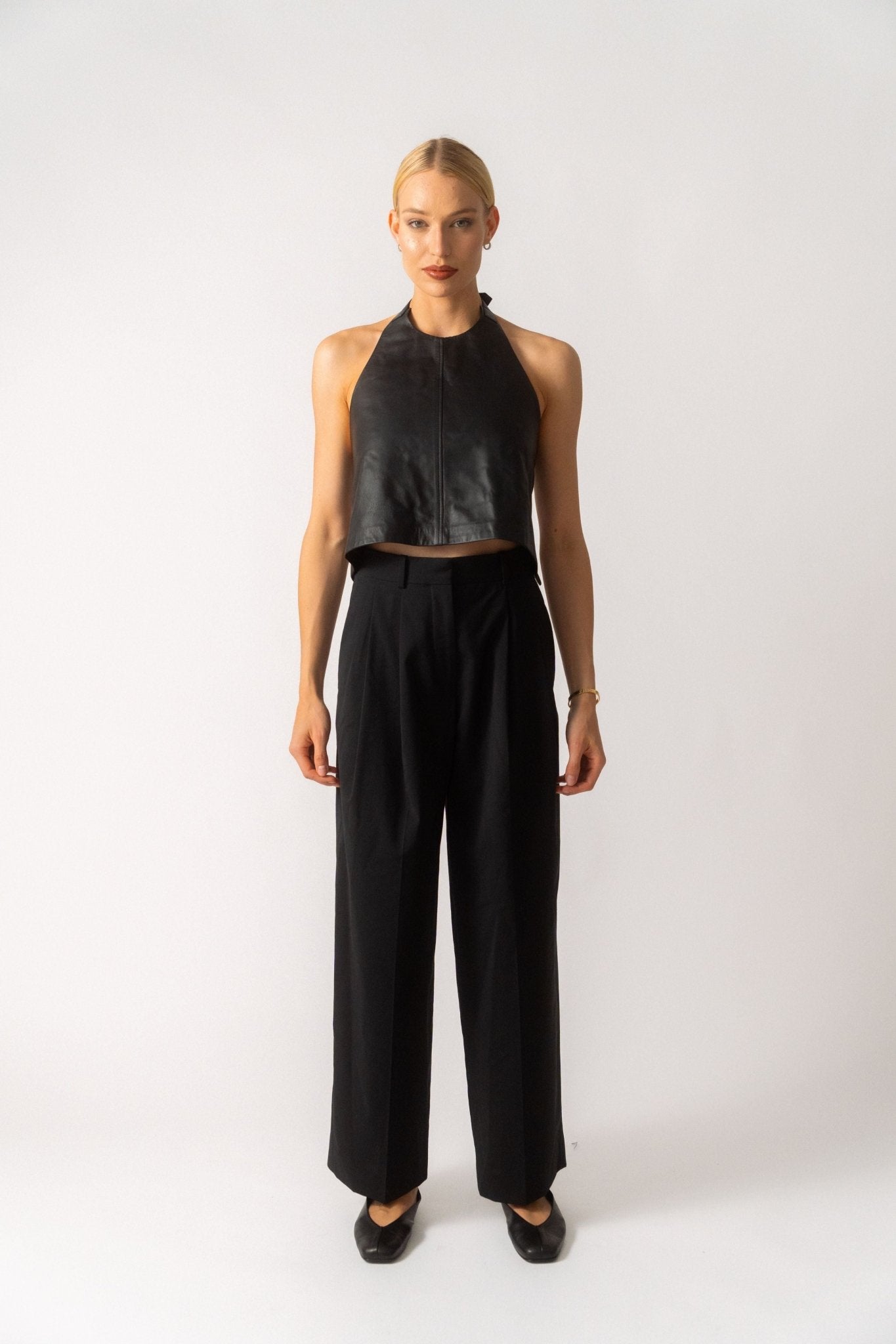 Bessette - WARDROBE.NYC Leather Backless Halter Top (XS & S)