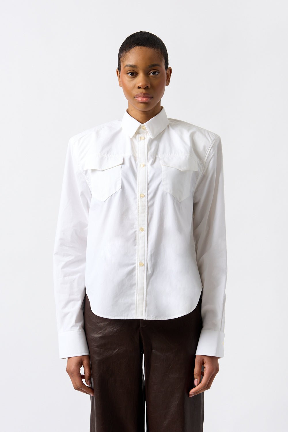 Wardrobe.NYC - Wardrobe.NYC White Shoulder Pad Shirt (XS, Small, Medium & Large)