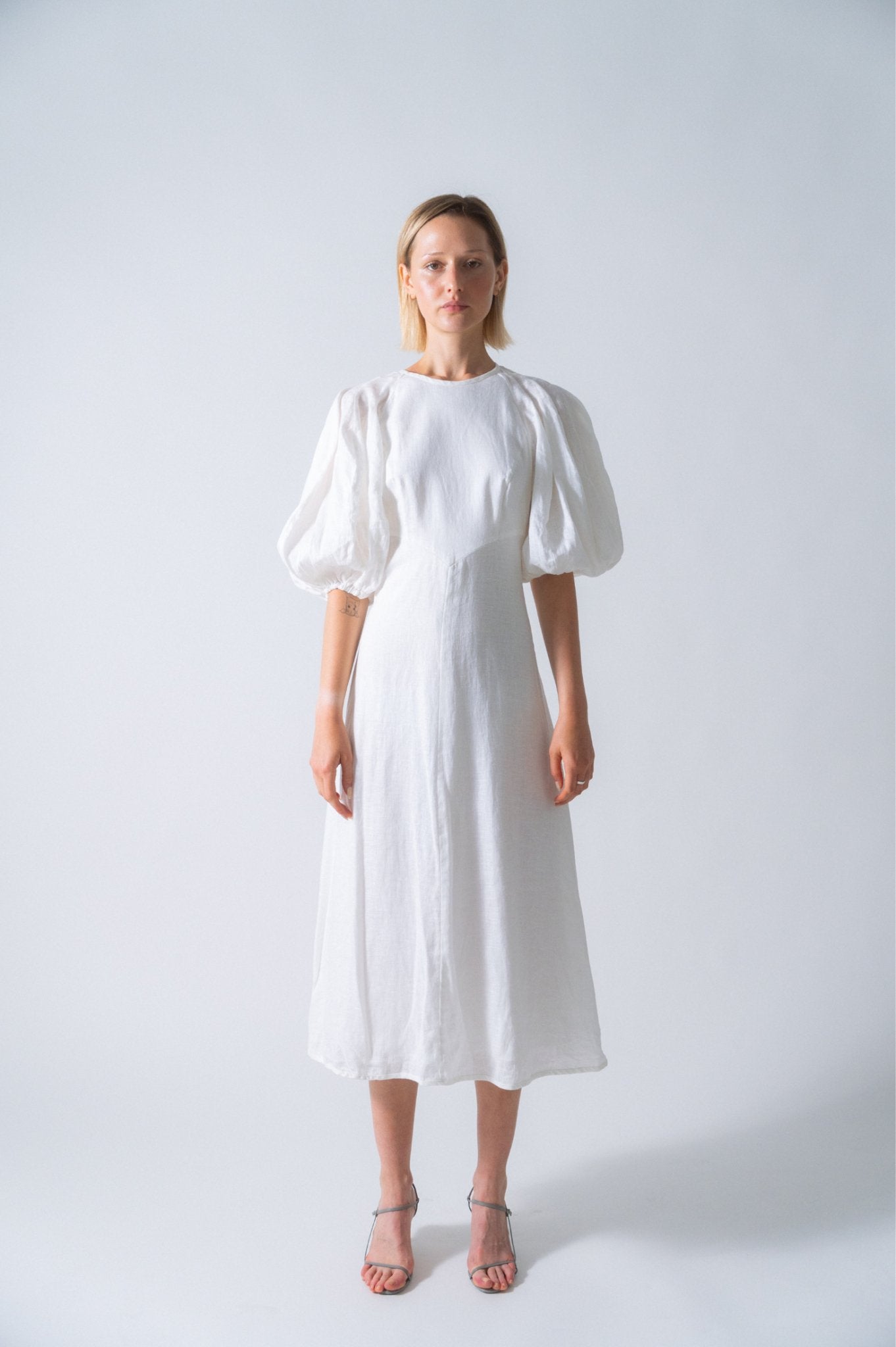 Bessette - Zimmerman Linen Midi Puff Sleeve Dress (M)