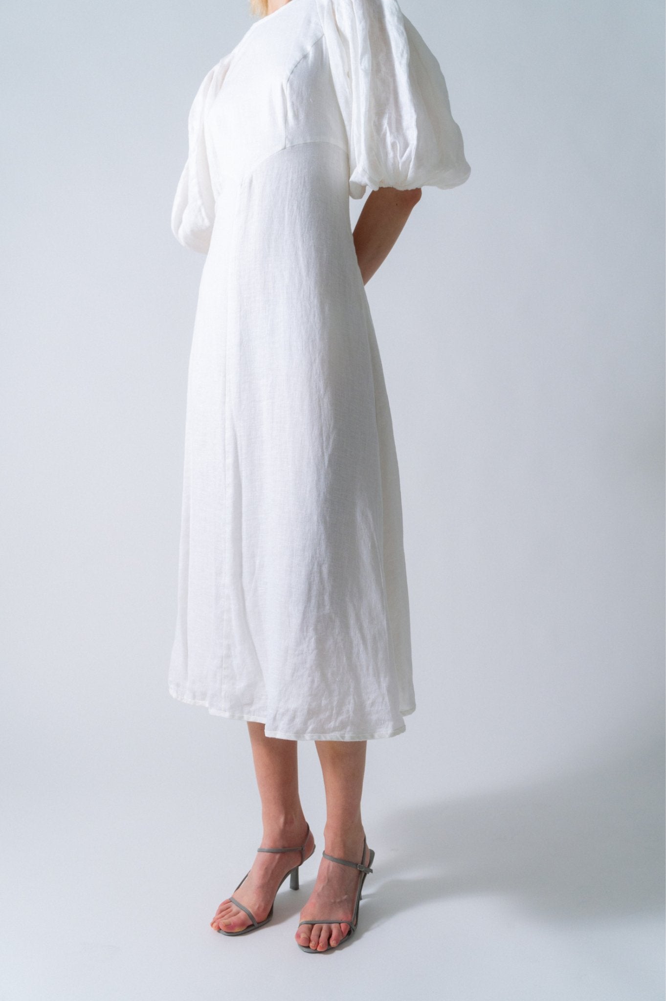 Bessette - Zimmerman Linen Midi Puff Sleeve Dress (M)